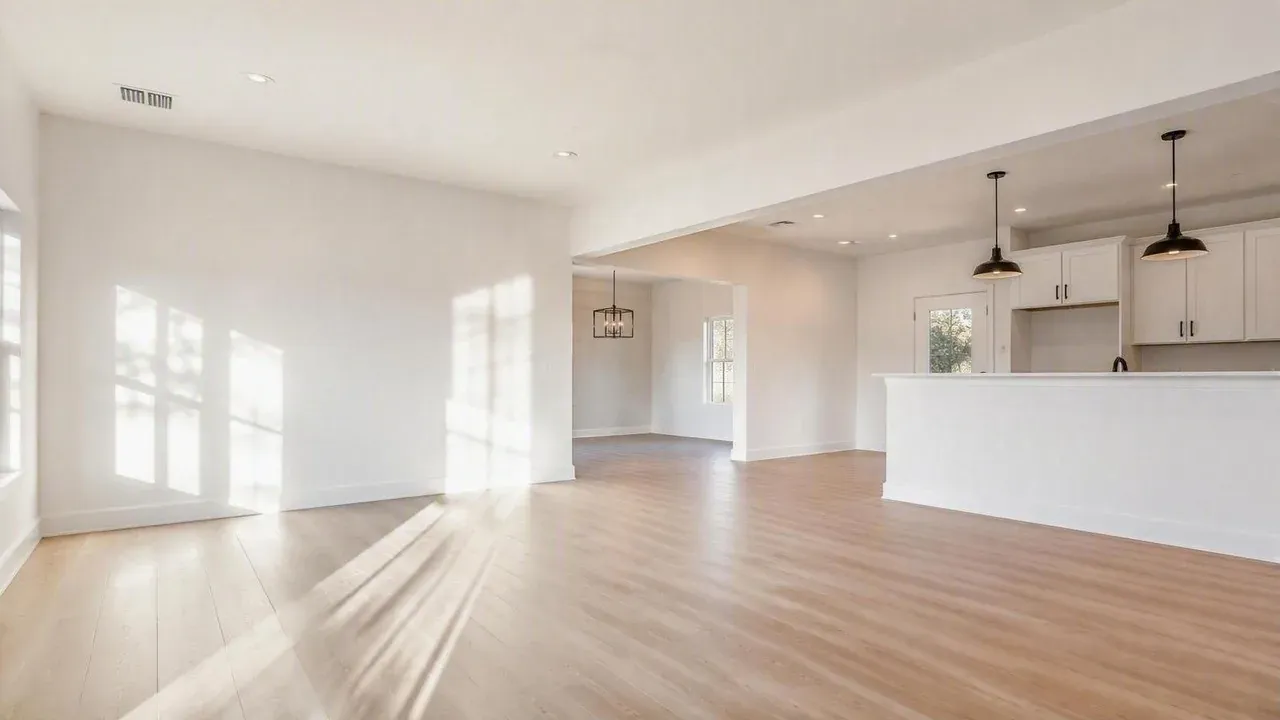 Completed smooth white walls in a renovated Niagara home, finished by a drywall specialist